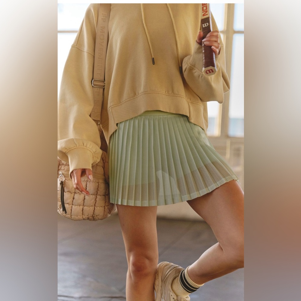 NWT FP Movement by Free People Pistachio Rally Ruffle Mini Skirt, Size M/L